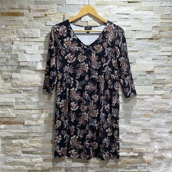 J Jill Wearever Collection Floral Tunic Dress - Picture 1 of 10